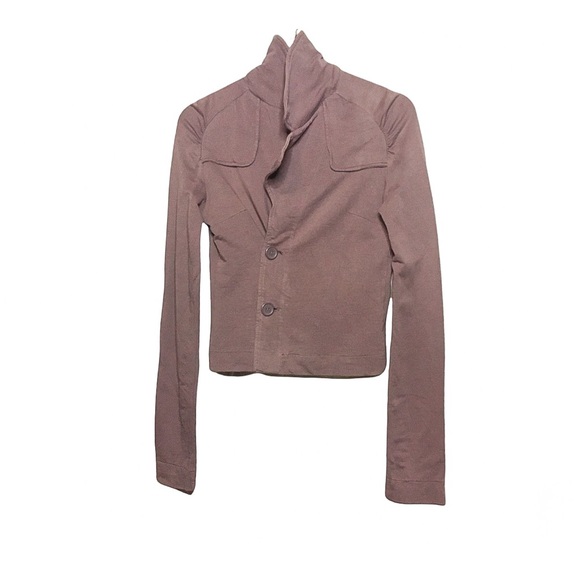 Off-Center Button Jersey Jacket - Picture 5 of 8